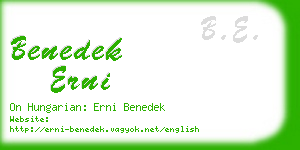 benedek erni business card